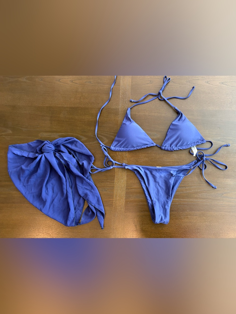 NWOT Royal Blue Bikini w Sarong